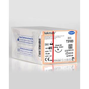 Do�san Tekmon 4/0 18mm 3/8 Ters Keskin 75cm PGCL Emilebilir S�tur T3183