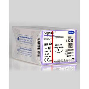 Do�san Pegelak 4/0 20mm 3/8 Ters Keskin 45cm PGLA Emilebilir S�tur L3203