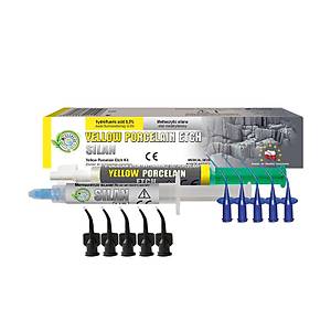 Cerkamed Yellow Porcelain Etch Porselen Asiti + Cerkamed Silane Silan Kit