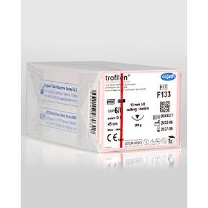 Do�san Trofilen 6/0 13mm 3/8 Ters Keskin 45cm PVDF Emilemeyen S�tur F133