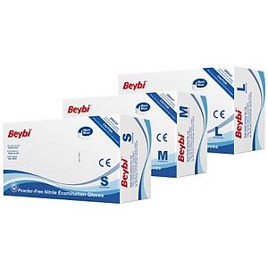 Beybi Nitril Pudras�z Muayene Eldiveni Mavi
