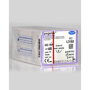 Do�san Pegelak 4/0 16mm 1/2 Yuvarlak 75cm PGLA Emilebilir S�tur L3160