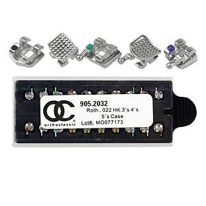 OC Orthodontics Metal Mini Bracket Set Roth 0.022 3-4-5 Hooks