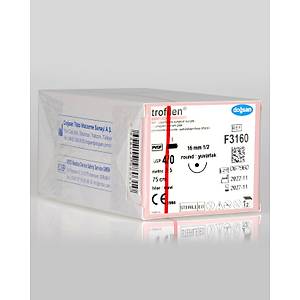 Do�san Trofilen 4/0 16mm 1/2 Yuvarlak 75cm PVDF Emilemeyen S�tur F3160