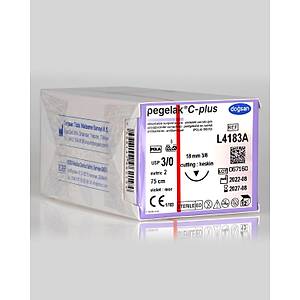 Do�san Pegelak C-plus 3/0 18mm 3/8 Ters Keskin 75cm PGLA Emilebilir S�tur L4183A