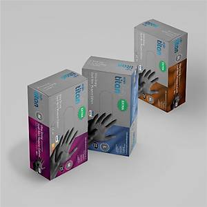 Koinsmh Titan Extra Ultra G��l� Elmas Y�zeyli Nitril Pudras�z Muayene Eldiveni Siyah