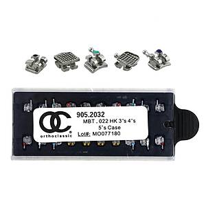 OC Orthodontics Metal Mini Bracket Set MBT 0.022 3-4-5 Hooks