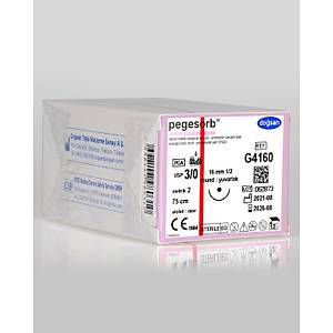 Do�san Pegesorb 3/0 16mm 1/2 Yuvarlak 75cm PGA Emilebilir S�tur G4160