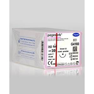 Do�san Pegesorb 3/0 18mm 1/2 Yuvarlak 75cm PGA Emilebilir S�tur G4180