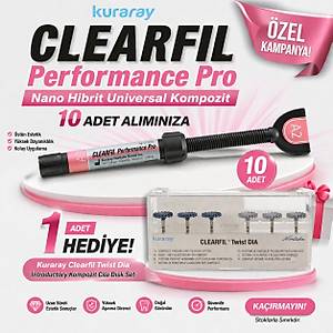 Kuraray Clearfil Performance Pro Nano Hibrit Universal Kompozit A2 (10 Adet) + Kuraray Clearfil Twist Dia Introductory Kompozit Cila Disk Set 6 L� (1 Adet) KAMPANYASI