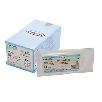 Dosan pek 6/0 10mm 3/8 Ters Keskin 45cm Emilemeyen Stur S103