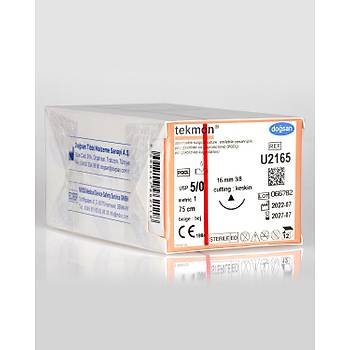 Dosan Tekmon 5/0 16mm 3/8 Keskin 75cm PGCL Emilebilir Stur U2165