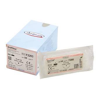 Dosan Trofilen 5/0 20mm 3/8 Ters Keskin 45cm PVDF Emilemeyen Stur F2203