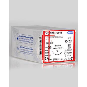 Dosan Pegelak Rapid 3/0 26mm 3/8 Ters Keskin 75cm PGLA Emilebilir Stur Q4263