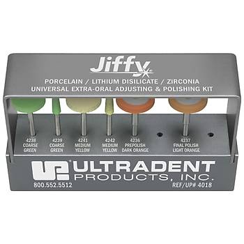 Ultradent Jiffy Universal ExtraOral Adjusting & Polishing Kit Porselen Polisaj Sistemi Al�minyum Bloklu