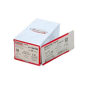 Dosan Pegelak Rapid 3/0 18mm 1/2 Yuvarlak 75cm PGLA Emilebilir Stur Q4180
