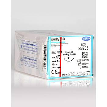 Dosan pek 4/0 20mm 3/8 Ters Keskin 75cm Emilemeyen Stur S3203