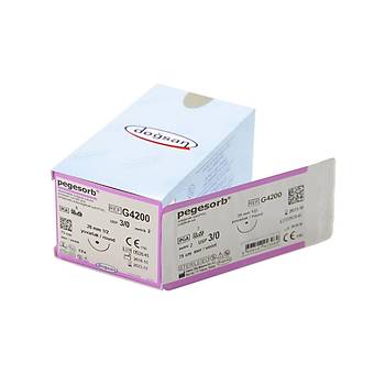 Dosan Pegesorb 3/0 20mm 1/2 Yuvarlak 75cm PGA Emilebilir Stur G4200