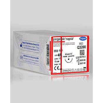 Dosan Pegelak Rapid 4/0 20mm 1/2 Yuvarlak 75cm PGLA Emilebilir Stur Q3200