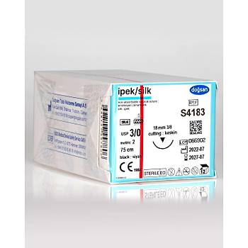 Dosan pek 3/0 18mm 3/8 Ters Keskin 75cm Emilemeyen Stur S4183