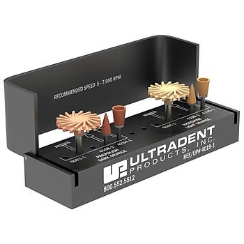 Ultradent Jiffy Universal ExtraOral Adjusting & Polishing Kit Porselen Polisaj Sistemi Alminyum Bloklu