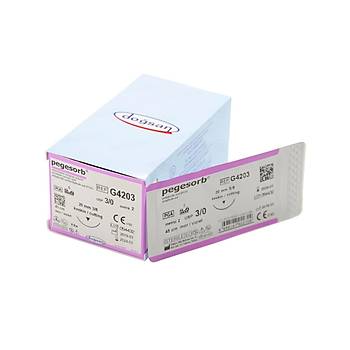 Dosan Pegesorb 3/0 20mm 3/8 Ters Keskin 45cm PGA Emilebilir Stur G4203