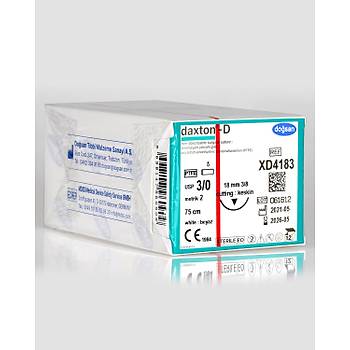 Dosan Daxton-D 3/0 18mm 3/8 Ters Keskin 75cm PTFE Emilemeyen Stur XD4183