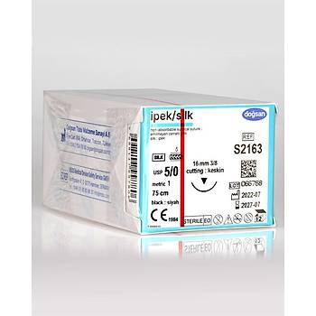 Dosan pek 5/0 16mm 3/8 Ters Keskin 75cm Emilemeyen Stur S2163
