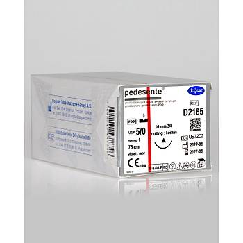 Dosan Pedesente 5/0 16mm 3/8 Keskin 75cm PDO Emilebilir Stur D2165