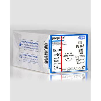 Dosan Propilen 5/0 16mm 3/8 Keskin 45cm PP Emilemeyen Stur P2165