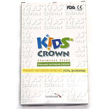 Shinhung Kids Crown Paslanmaz Çelik Kron Primary Anterior İntro Kit 36 Lı
