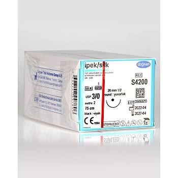 Dosan pek 3/0 20mm 1/2 Yuvarlak 75cm Emilemeyen Stur S4200