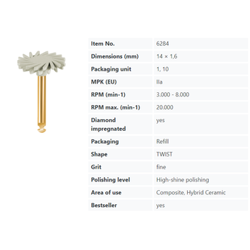 Eve Diacomp Twist Anguldurva Kompozit Cila Lastik Fine DT-DCP14f