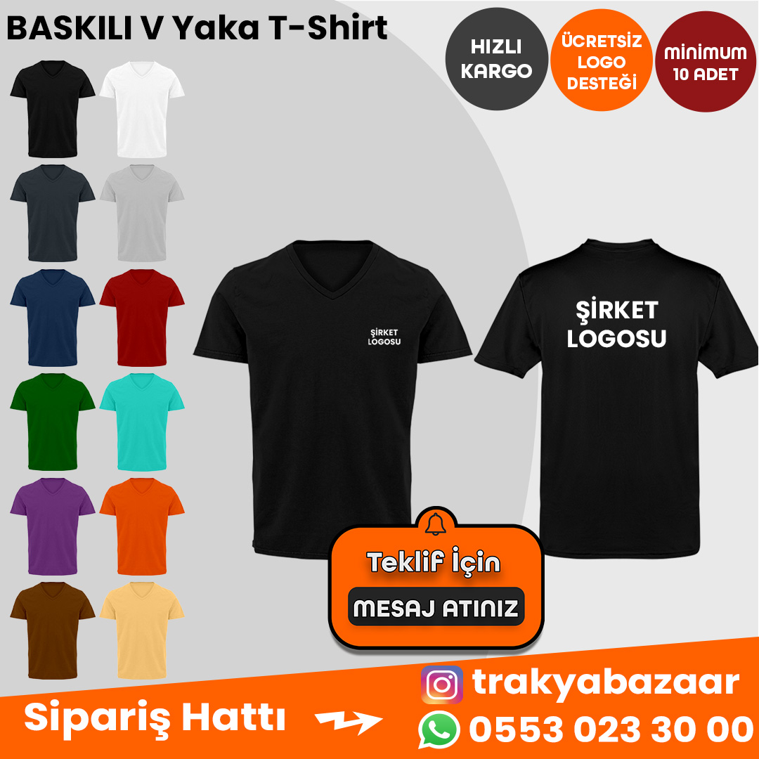 tişörtgelsin V yaka a kalite tişört