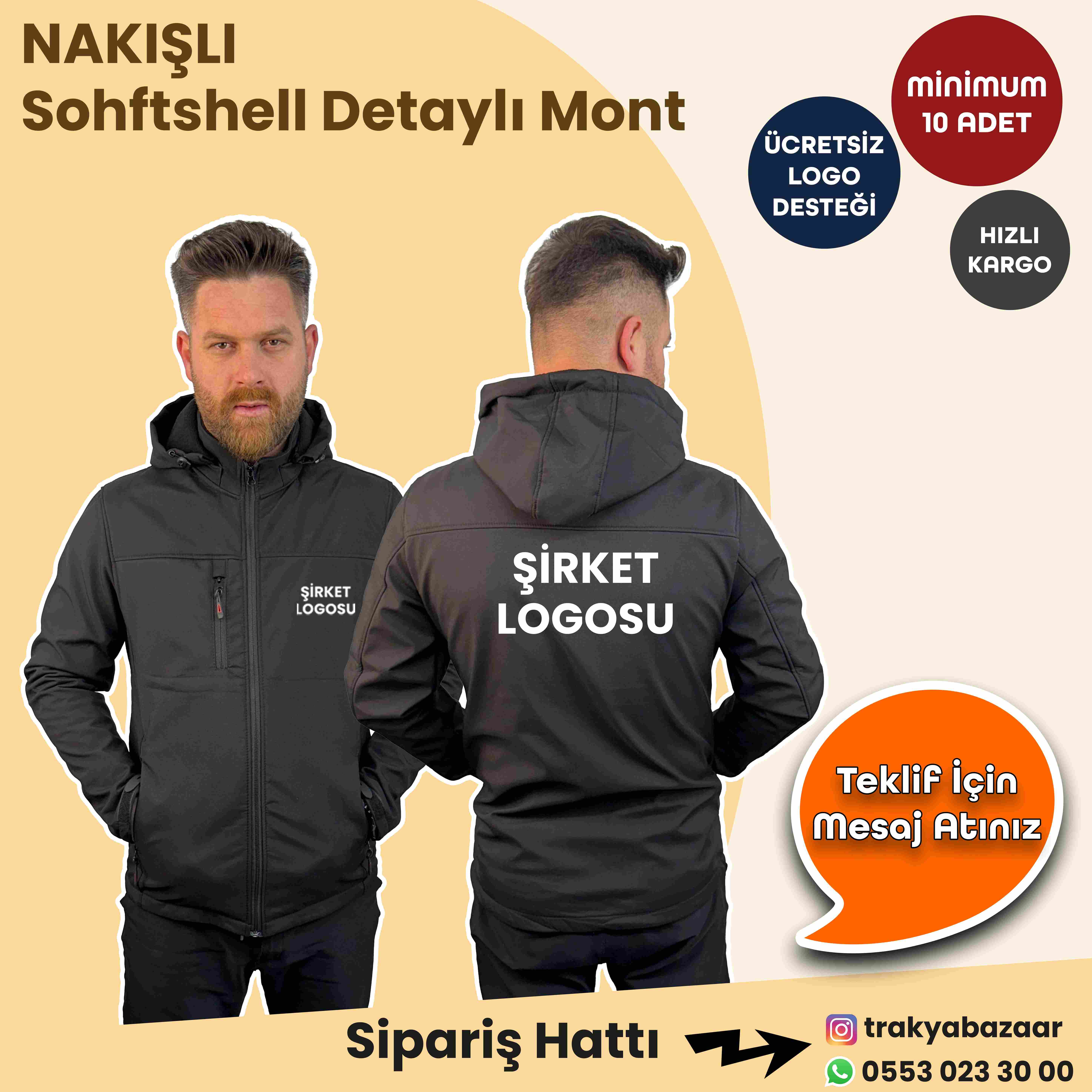 detaylı shoftshell mont