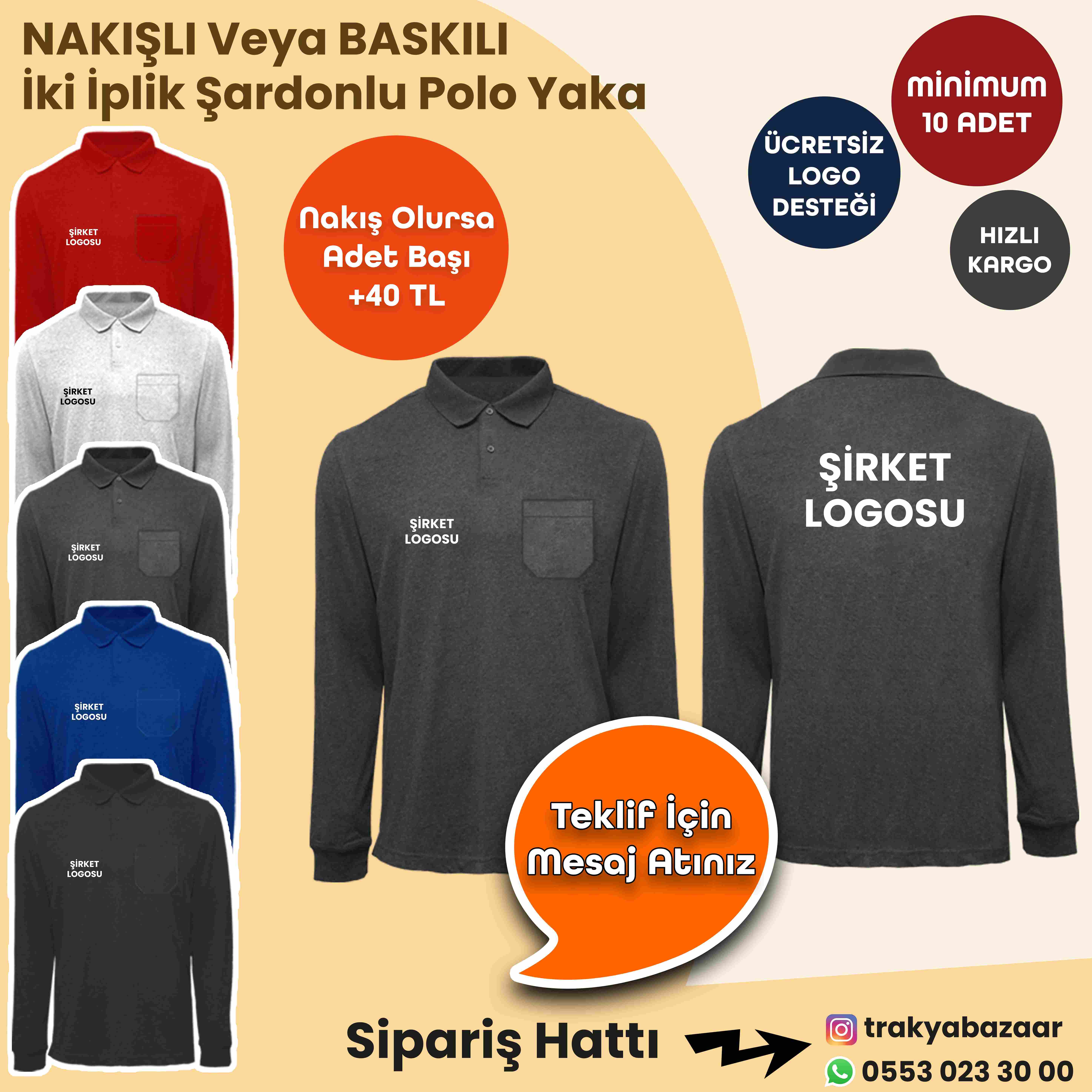 TRAKYA BAZAAR uzun kollu  polo yaka