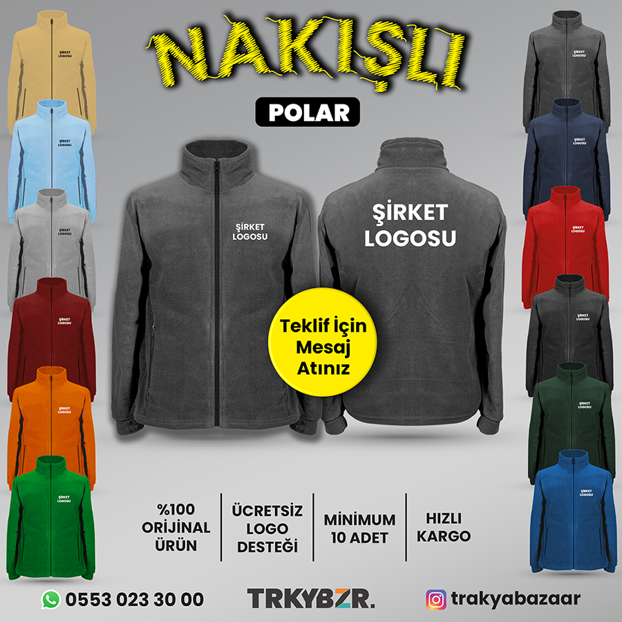 TİŞÖRT GELSİN Firma Logolu Nakışlı Polar