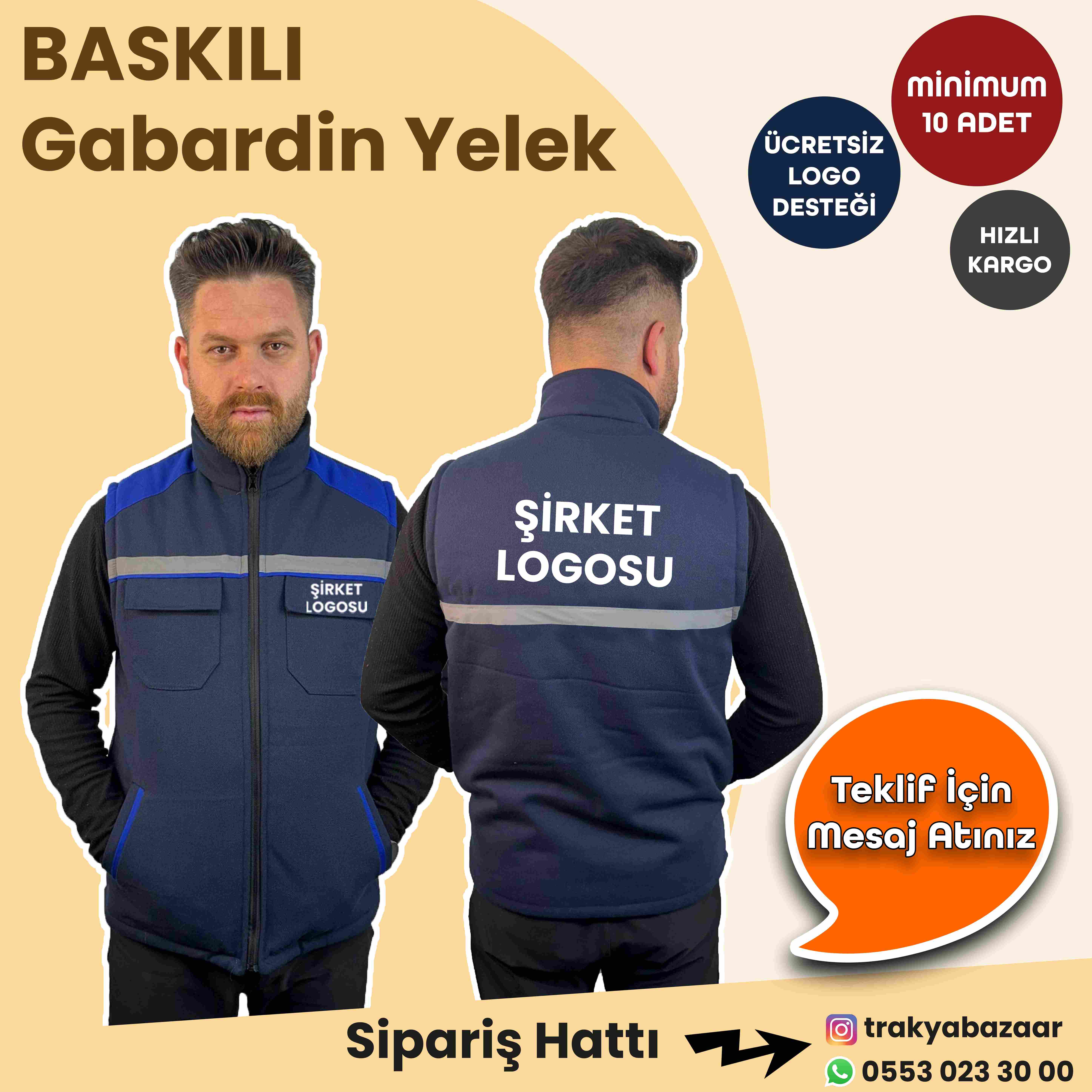 gabardin yelek