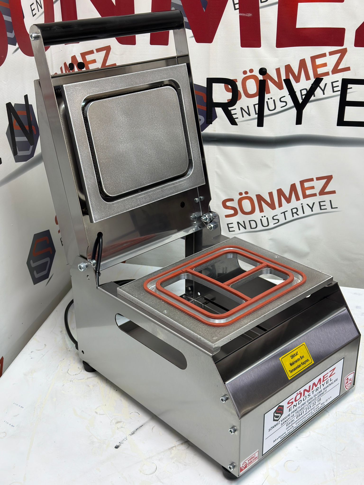 Sönmez Vakum 3 Bölme Yemek Catering Paketleme Makinesi Paslanmaz Model