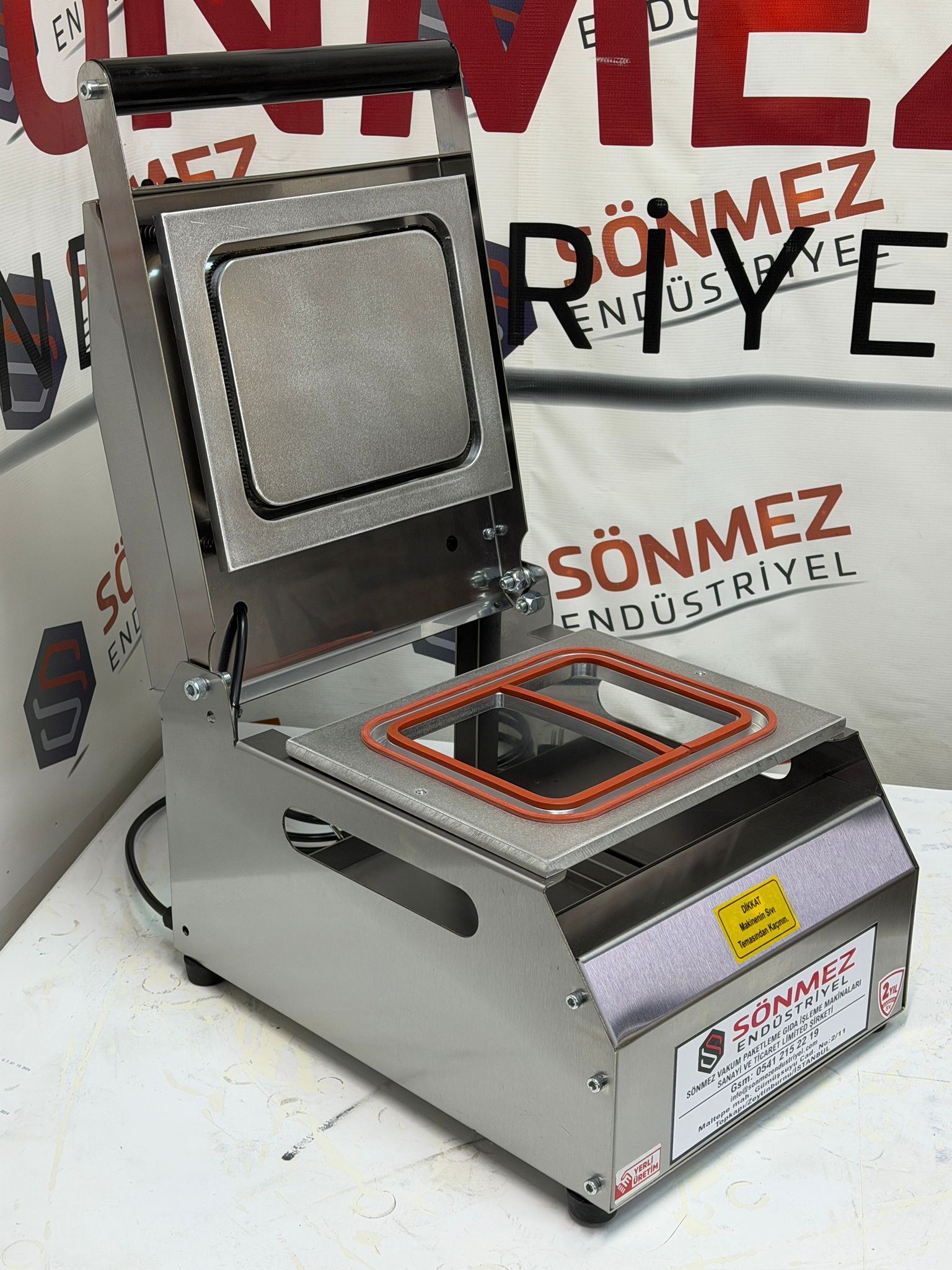 Sönmez Vakum 2 Bölmeli Paslanmaz Manuel Kase Tabak Kapatma Makinesi