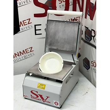 Snmez Vakum 20 Cm Yuvarlak Karton Tabak Kapatma Makinesi Salata Makarna Paketleme Makinesi