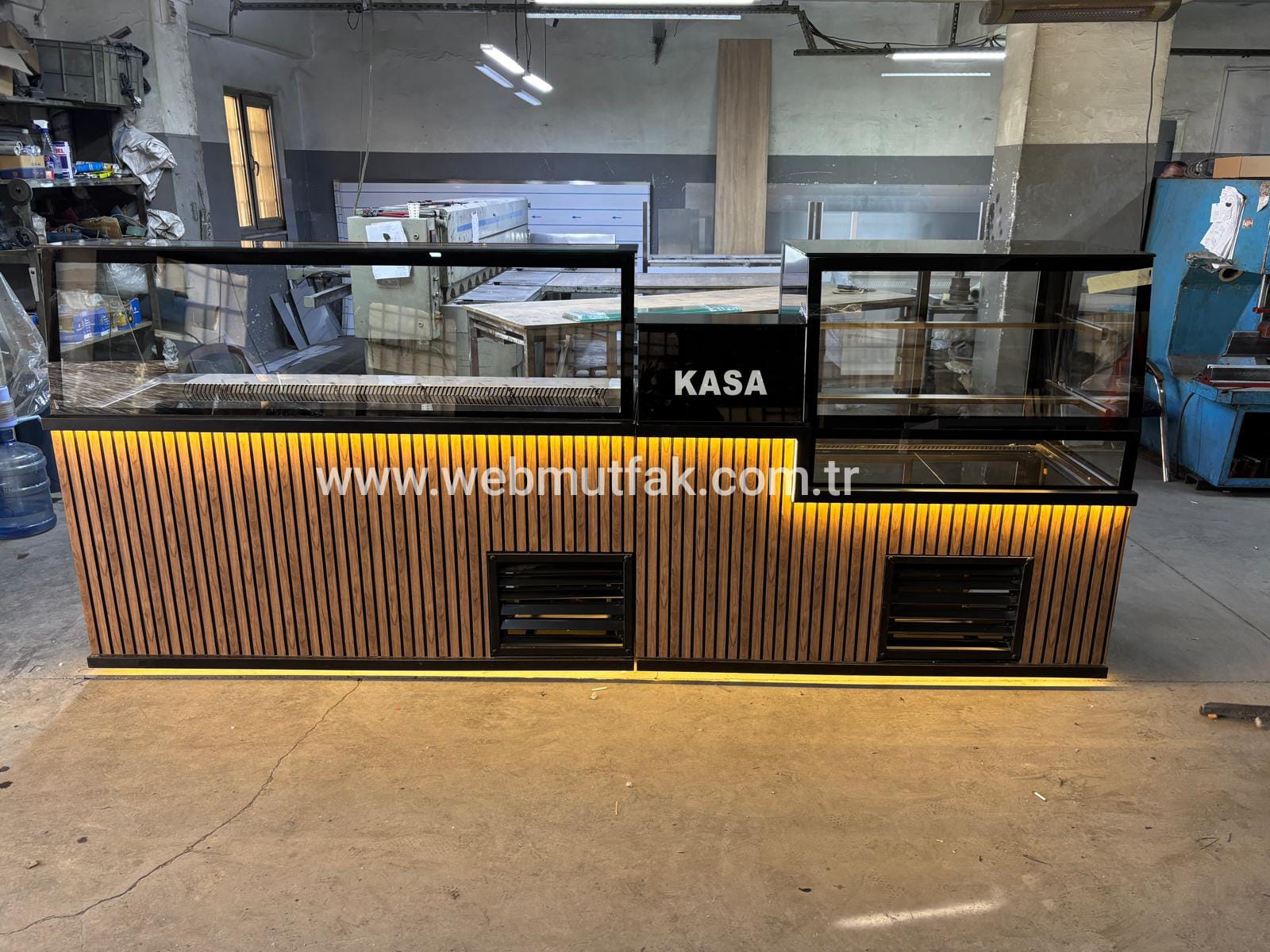 350 cm Çiğköfte Tezgahı Seti | Pasta Dolabı + Tatlı Dolabı + Kasa Bankosu