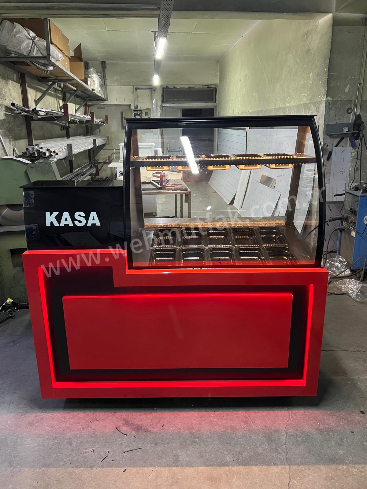 Kumpir Dolabı Kasa Bankolu 150Cm