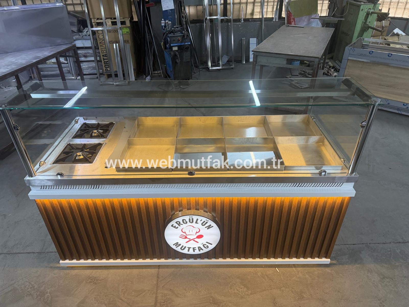 Doğalgazlı Benmari Tezgahı 8li | Kuru Sistem Endüstriyel Yemek Servis Ünitesi
