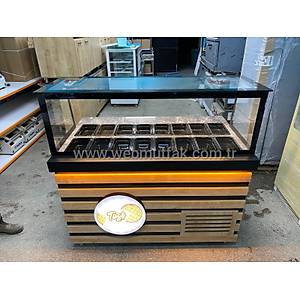 150 cm So�utmal� Kumpir Dolab� +4�C Depolu LED�li Tezgah