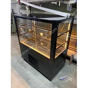 D�z Siyah Dik Caml� Pasta Dolab�