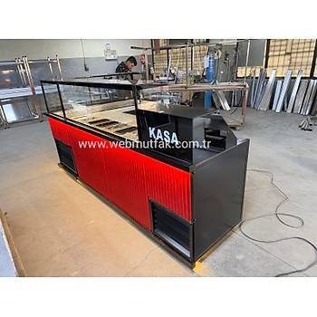 L Tipi So�utmal� �i�k�fte ve Salatabar Tezgah� 350 CM