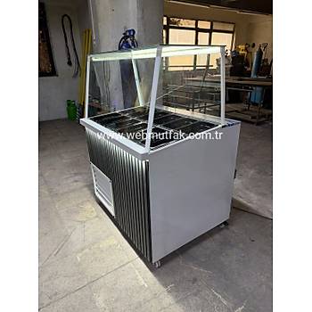 100 cm So�utmal� Kumpir Dolab� | Kare Caml� Kumpir Tezgah� Ledli
