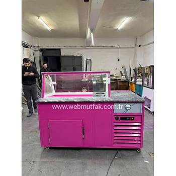 So�utmal� Waffle Dolab� 200 cm | �ikolata Eritmeli Waffle Tezgah� + Kasa