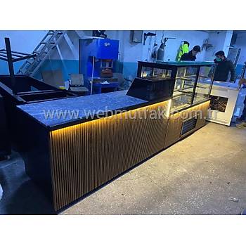 150 cm So�utmal� Pasta ve ��ecek Dolab� + 250 cm Haz�rl�k Tezgah� Set